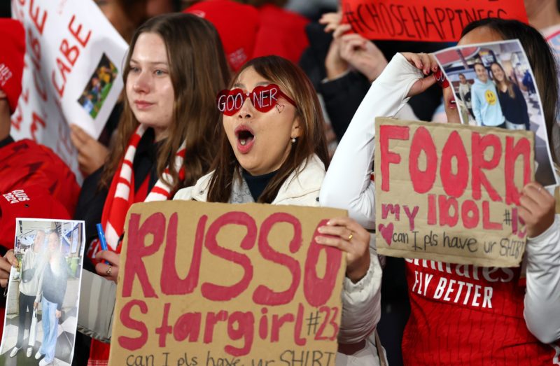 MELBOURNE, AUSTRALIA - MAY 24: Fans show their support during the exhibition match between A-League All Stars Women and Arsenal Women FC at Marvel ...