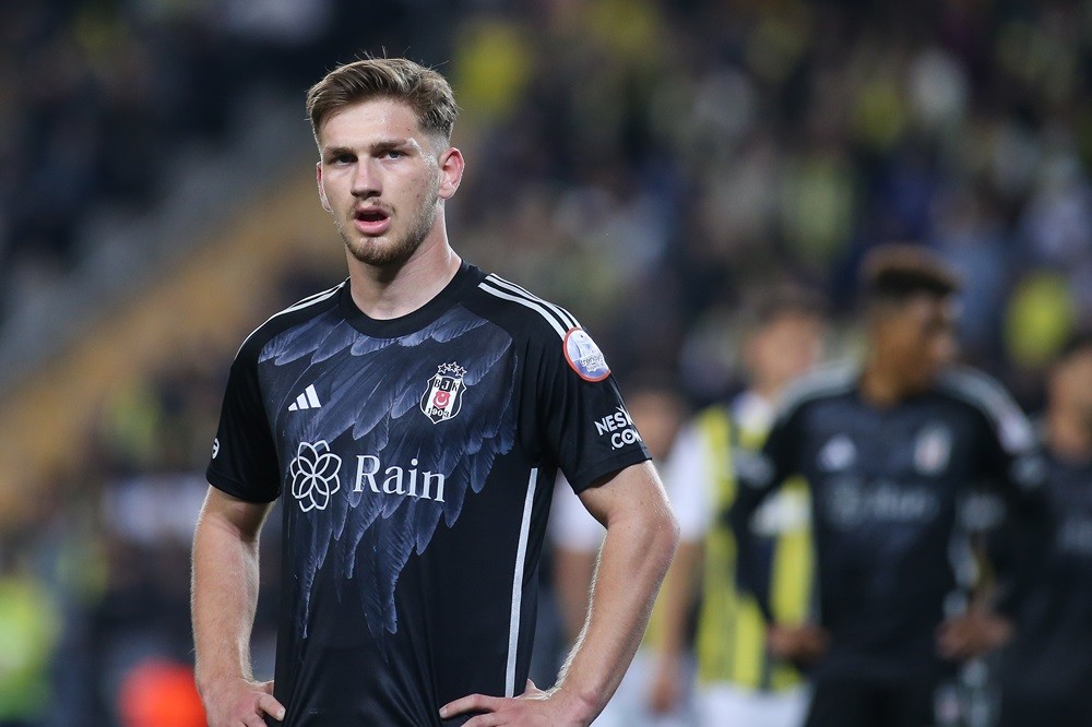 ISTANBUL, TURKEY: Semih Kilicsoy of Besiktas looks on during the Turkish Super League match between Fenerbahce and Besiktas at Ulker Stadium on Apr...