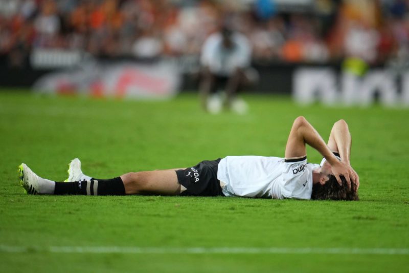 Arsenal and Manchester United battle for cut-price €30m La Liga 21yo 3 VALENCIA, SPAIN - SEPTEMBER 27: Javi Guerra of Valencia reacts during the LaLiga EA Sports match between Valencia CF and Real Sociedad at Estadio Mestalla on September 27, 2023 in Valencia, Spain. (Photo by Aitor Alcalde/Getty Images)