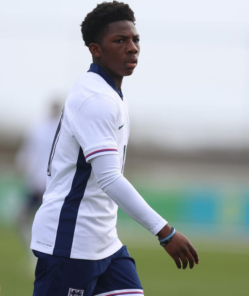 Arsenal make 'best proposal' to sign Chelsea teenager 3 Ryan McAidoo playing for the England u17s (Photo via McAidoo on Instagram)
