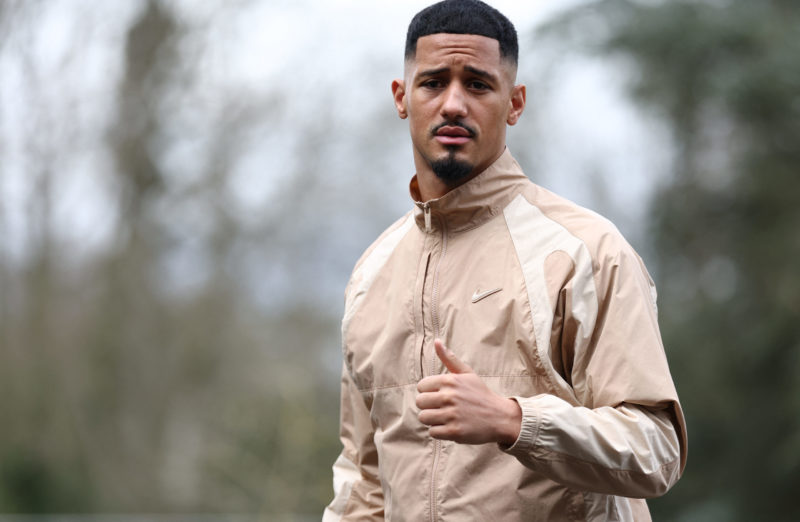 France's defender William Saliba arrives to take part in the French team's preparation for upcoming friendly football matches in Clairefontaine-en-...