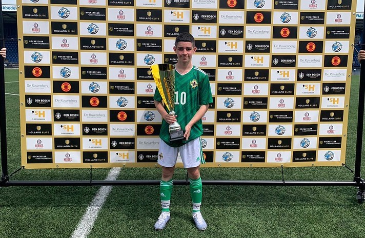 Brentford sign teenager despite Arsenal trial 4 Coran Madden with the Northern Ireland youth teams (Photo via Madden on Instagram)