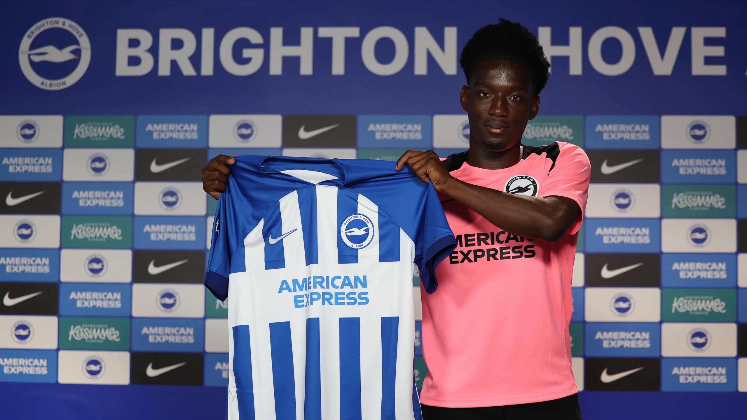 Amario Cozier-Duberry after signing for Brighton (Photo via Brighton and Hove Albion)