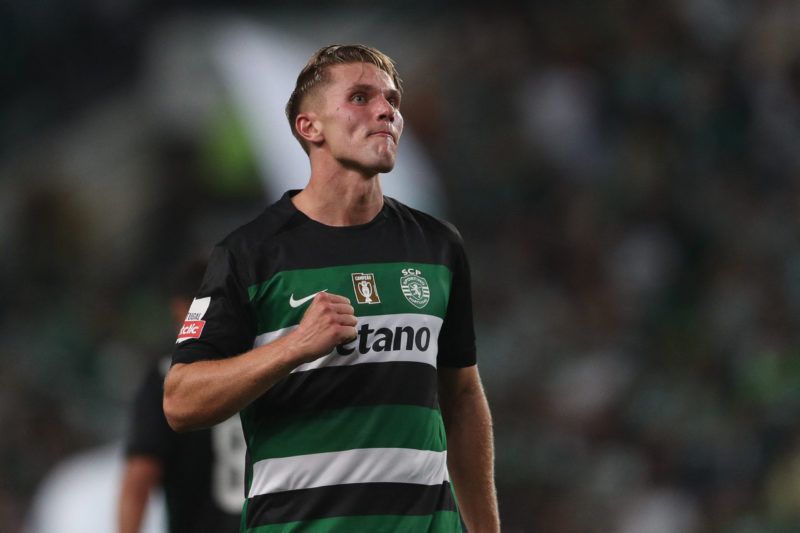 Sporting concerned Arsenal will trigger €100m striker clause in final days 3 Sporting Lisbon's Swedish forward #09 Viktor Gyokeres celebrates after scoring his team's third goal during the Portuguese league football match between Sporting CP and Rio Ave FC at the Jose Alvalade stadium in Lisbon on August 9, 2024.(Photo by CARLOS COSTA/AFP via Getty Images)
