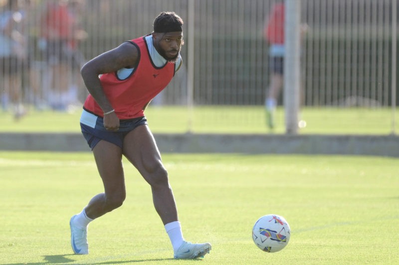 Arsenal loanee returns after debut injury 2 ROME, ITALY - AUGUST 13: Nuno Tavares of SS Lazio during the SS Lazio training session at Formello sport centre on August 13, 2024 in Rome, Italy. (Photo by Marco Rosi - SS Lazio/Getty Images)
