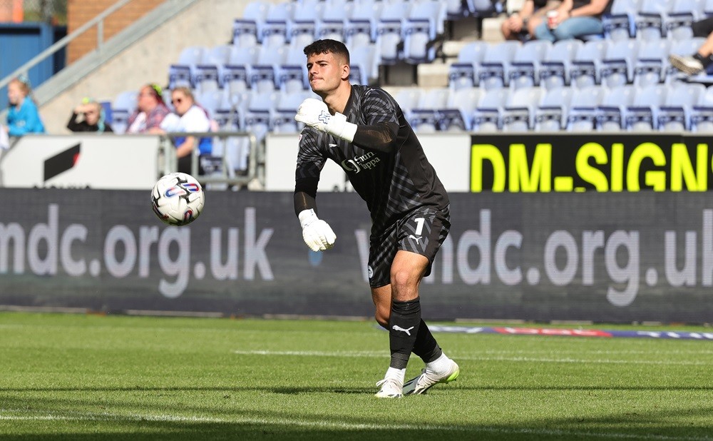 Goalkeeper turned down late summer move to Arsenal 2 WIGAN, ENGLAND: Sam Tickle of Wigan Athletic in action during the Sky Bet League One match between Wigan Athletic and Northampton Town at DW Stadium on August 12, 2023. (Photo by Pete Norton/Getty Images)