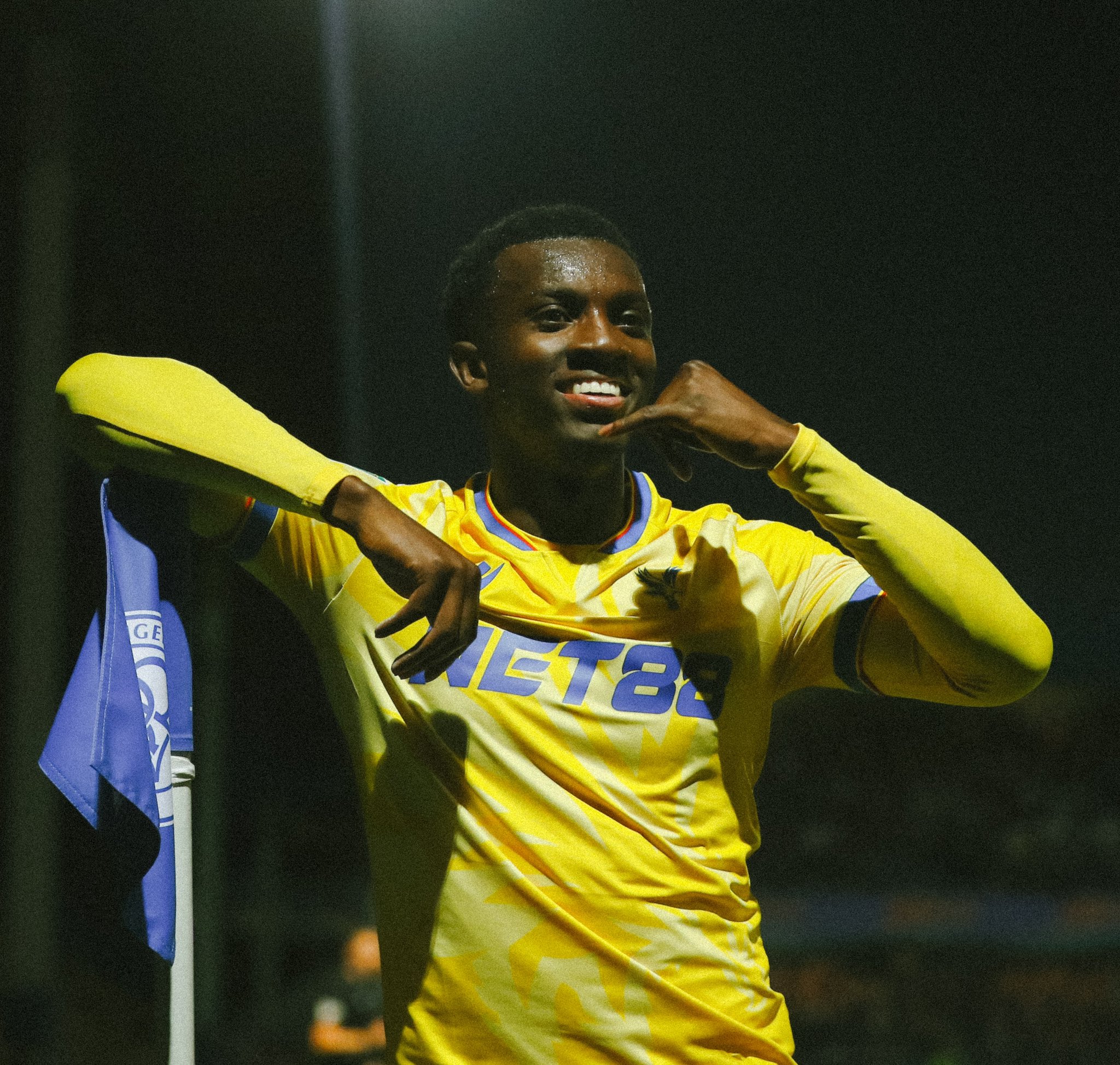 Eddie Nketiah celebrating a goal for Crystal Palace (Photo via Crystal Palace on Twitter)