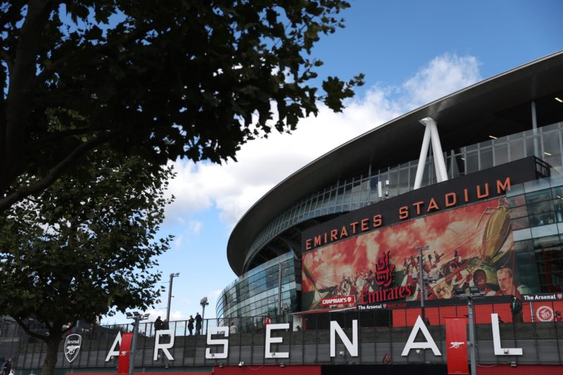 LONDON, ENGLAND - SEPTEMBER 28: A general view outside the stadium prior to the Premier League match between Arsenal FC and Leicester City FC at Em...