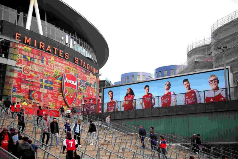 LONDON, ENGLAND - SEPTEMBER 25: Fans make their way to the stadium prior to the Carabao Cup Third Round match between Arsenal and Bolton Wanderers ...