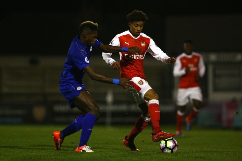 Former Arsenal wonderkid has contract terminated 6 BOREHAMWOOD, ENGLAND - NOVEMBER 29: Darnell Johnson of Leicester City and Gedion Zelalem of Arsenal in action during the Premier League 2 match between Arsenal and Leicester City at Meadow Park on November 28, 2016 in Borehamwood, England. (Photo by Alex Pantling/Getty Images)