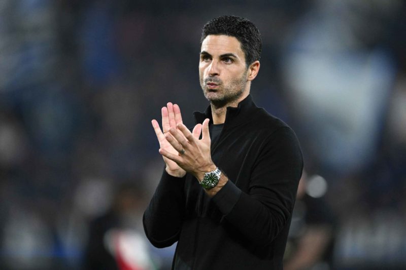 BERGAMO, ITALY - SEPTEMBER 19: Mikel Arteta, Manager of Arsenal, acknowledges the fans after the UEFA Champions League 2024/25 League Phase MD1 mat...