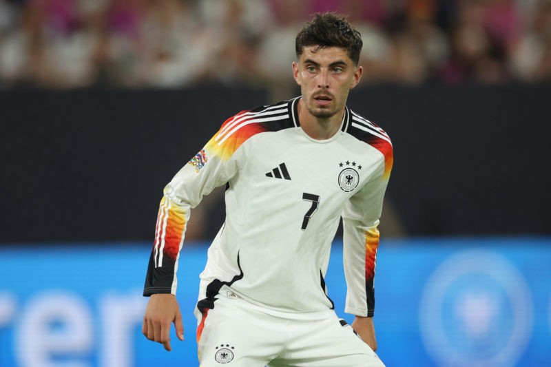 DUESSELDORF, GERMANY - SEPTEMBER 07: Kai Havertz of Germany reacts during the UEFA Nations League 2024/25 League A Group A3 match between Germany a...