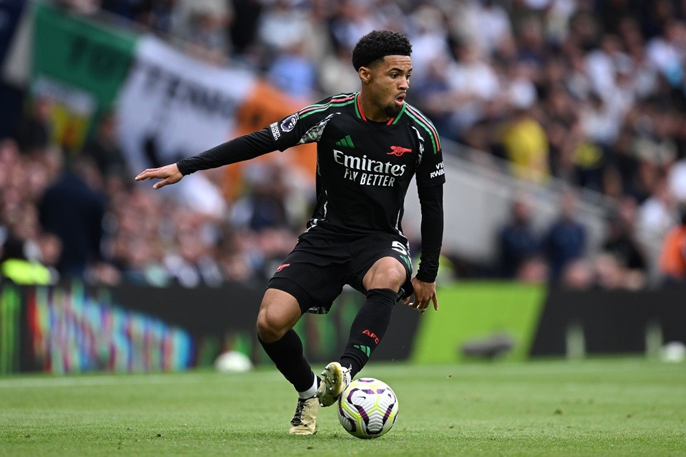 LONDON, ENGLAND: Ethan Nwaneri of Arsenal during the Premier League match between Tottenham Hotspur FC and Arsenal FC at Tottenham Hotspur Stadium ...