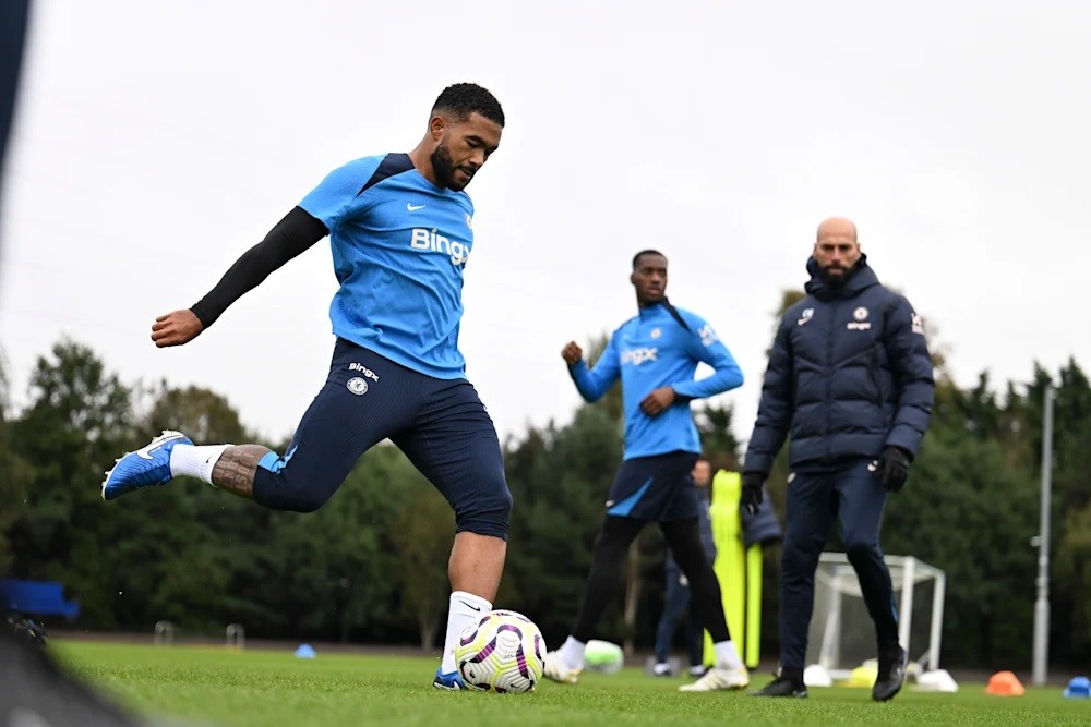 Reece James in training with Chelsea (Photo via Chelsea FC)