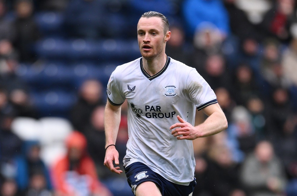 PRESTON, ENGLAND: Will Keane of Preston North End during the Sky Bet Championship match between Preston North End and Rotherham United at Deepdale ...