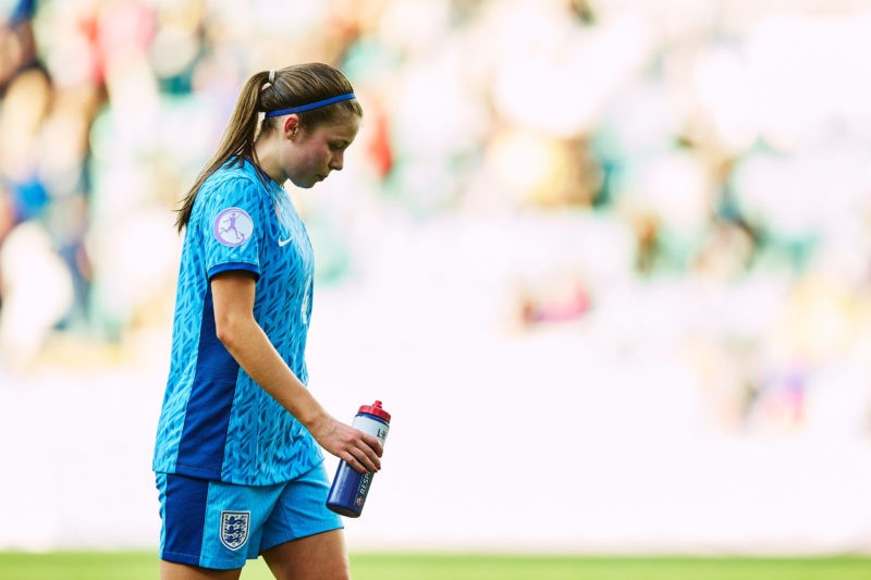 TALLINN, ESTONIA - MAY 23: Laila Harbert of England looks o during the UEFA Women's European Under-17 Championship Semi-Final match between Spain a...