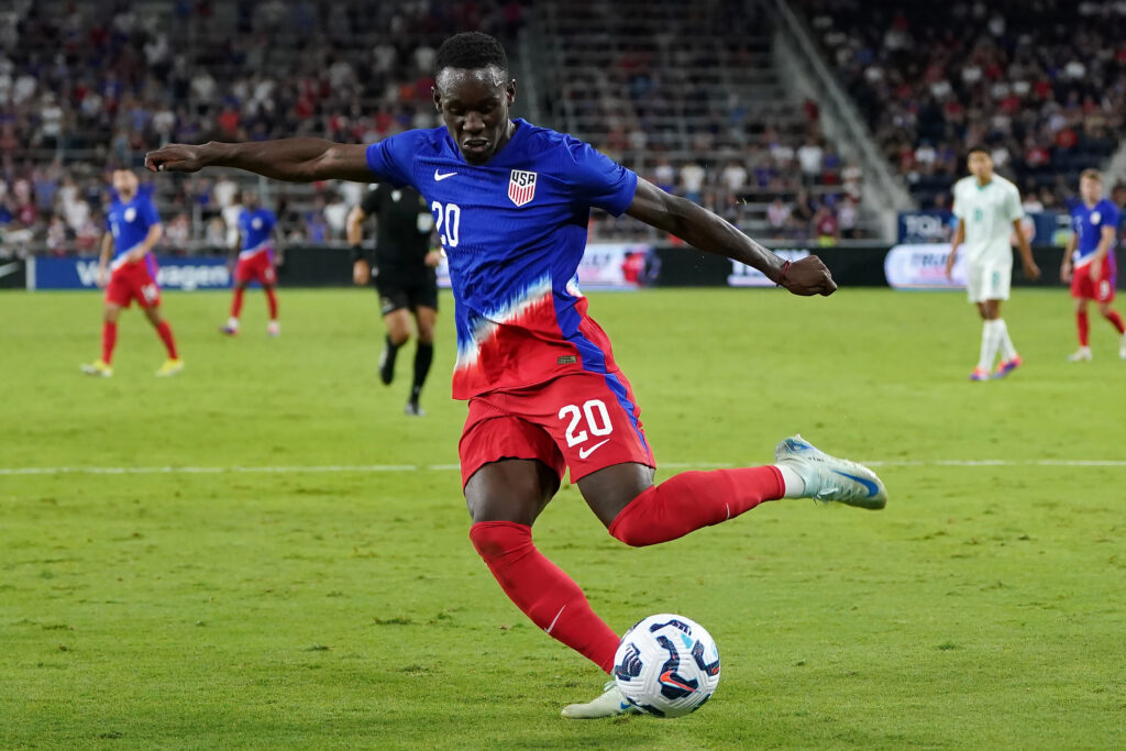 Former Gunner returns to fitness in time to face Arsenal 2 CINCINNATI, OHIO - SEPTEMBER 10: Folarin Balogun #20 of the United States attempts a shot on goal in the second half against New Zealand during an international friendly match at TQL Stadium on September 10, 2024 in Cincinnati, Ohio. (Photo by Dylan Buell/Getty Images)