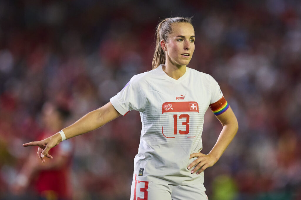 Arsenal midfielder in hospital with abcess 2 CORDOBA, SPAIN - SEPTEMBER 26: Lia Waelti of Switzerland gestures during the UEFA Women's Nations League match between Spain and Switzerland at Estadio Nuevo Arcangel on September 26, 2023 in Cordoba, Spain. (Photo by Fran Santiago/Getty Images)