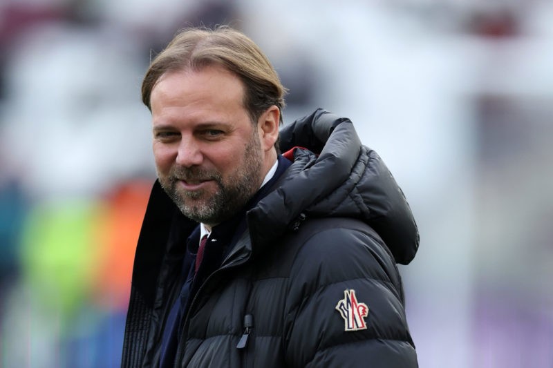 LONDON, ENGLAND - JANUARY 07: Tim Steidten, West Ham United Technical Director, looks on prior to the Emirates FA Cup Third Round match between Wes...