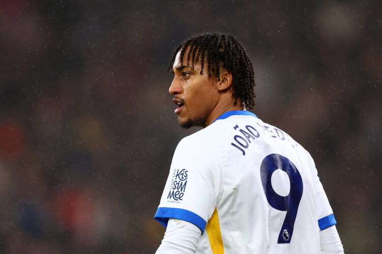 BOURNEMOUTH, ENGLAND - NOVEMBER 23: Joao Pedro of Brighton looks on during the Premier League match between AFC Bournemouth and Brighton & Hove...