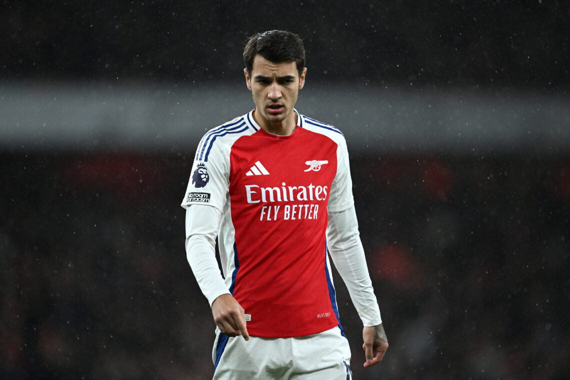 LONDON, ENGLAND - NOVEMBER 23: Jakub Kiwior of Arsenal during the Premier League match between Arsenal FC and Nottingham Forest FC at Emirates Stad...