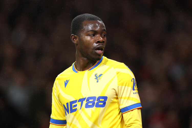 LONDON, ENGLAND - DECEMBER 18: Tyrick Mitchell of Crystal Palace during the Carabao Cup Quarter Final match between Arsenal and Crystal Palace at E...