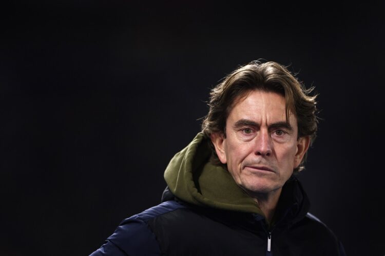 BRIGHTON, ENGLAND: Thomas Frank, Manager of Brentford during the Premier League match between Brighton & Hove Albion FC and Brentford FC at Amex St...
