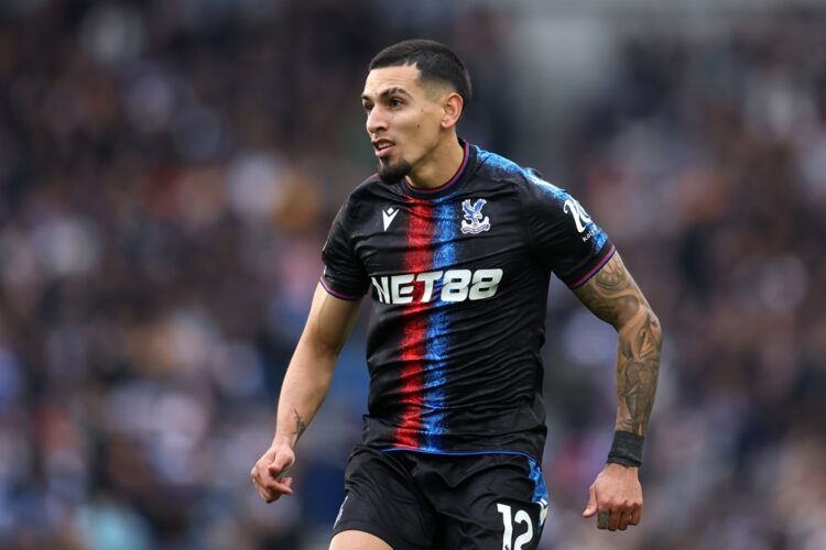 BRIGHTON, ENGLAND: Daniel Munoz of Crystal Palace during the Premier League match between Brighton & Hove Albion FC and Crystal Palace FC at Am...