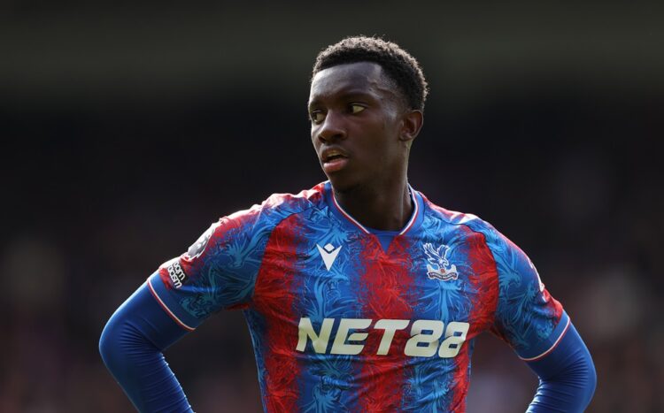LONDON, ENGLAND: Eddie Nketiah of Palace during the Premier League match between Crystal Palace FC and Liverpool FC at Selhurst Park on October 05,...