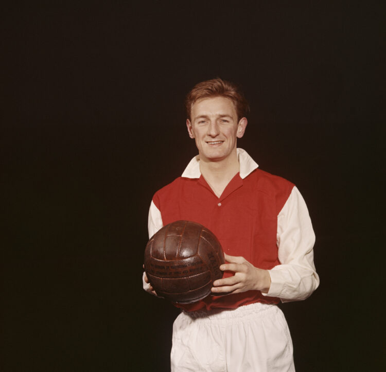 George Eastham of Arsenal FC poses for a portrait on 1st December 1960 at the Arsenal Stadium in Highbury, London, Great Britain. (Photo by Don Mor...