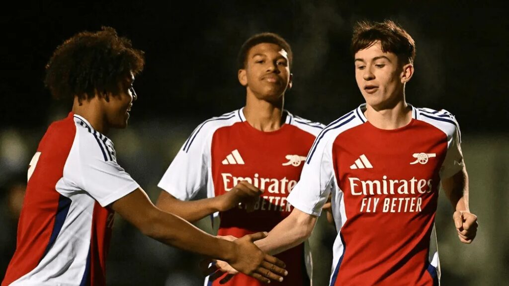 Arsenal u18s learn Youth Cup 5th-round draw 2 Dan Casey celebrates a goal for the Arsenal u18s (Photo via Arsenal.com)