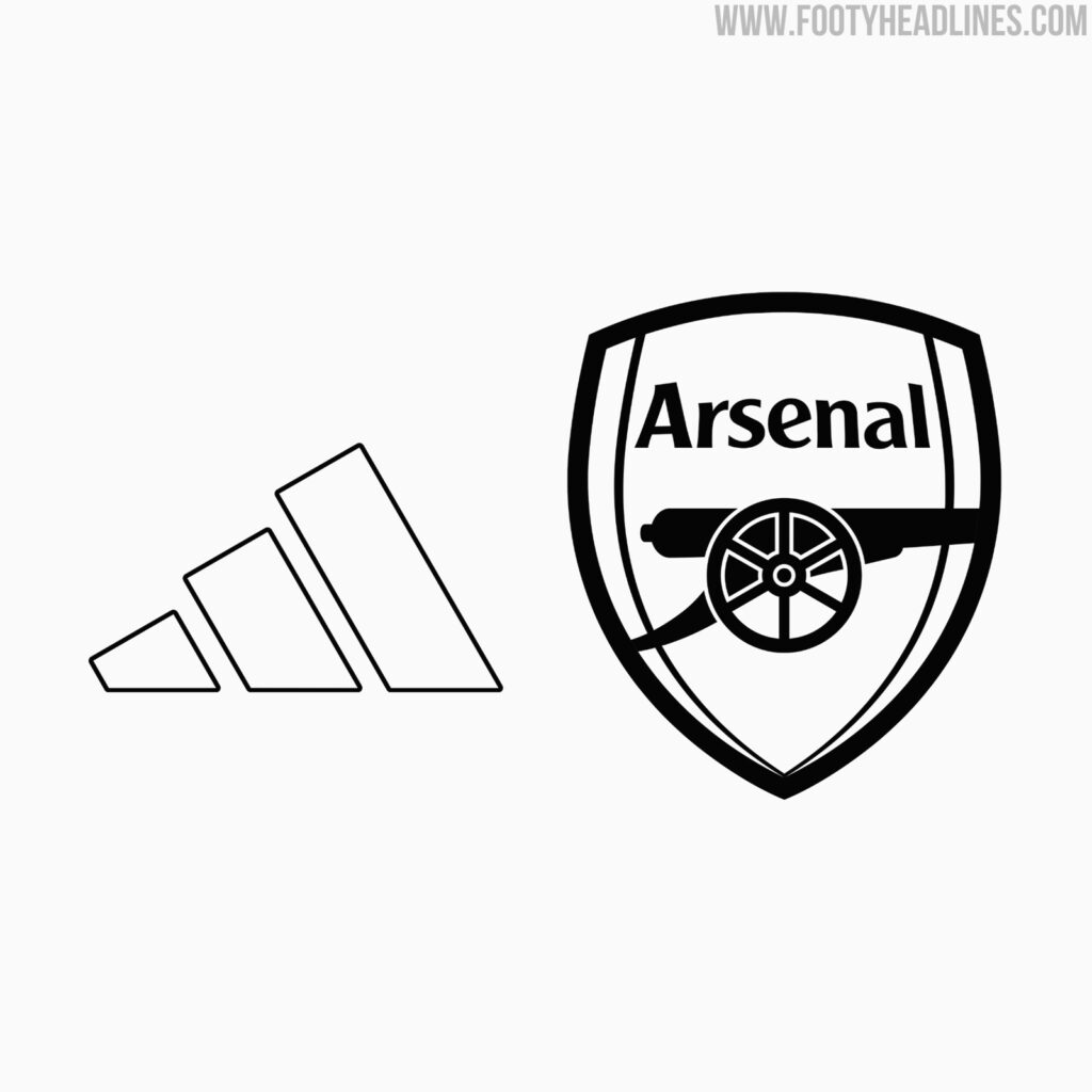 Adidas and Arsenal logos (Photo via Footy Headlines)