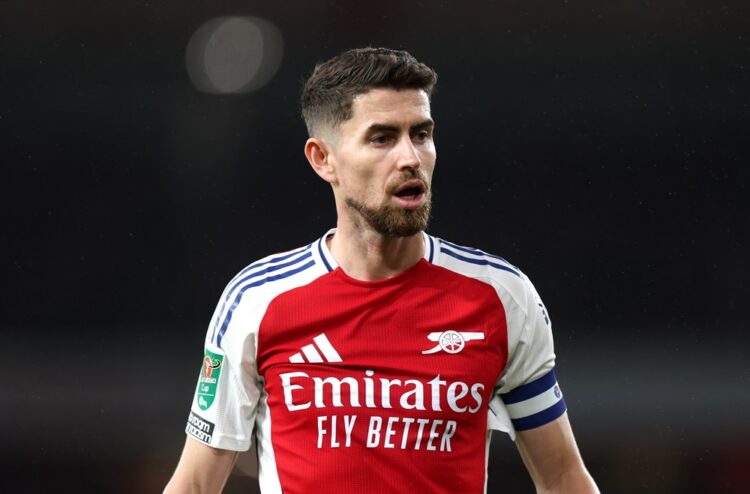 LONDON, ENGLAND: Jorginho of Arsenal during the Carabao Cup Quarter Final match between Arsenal and Crystal Palace at Emirates Stadium on December ...