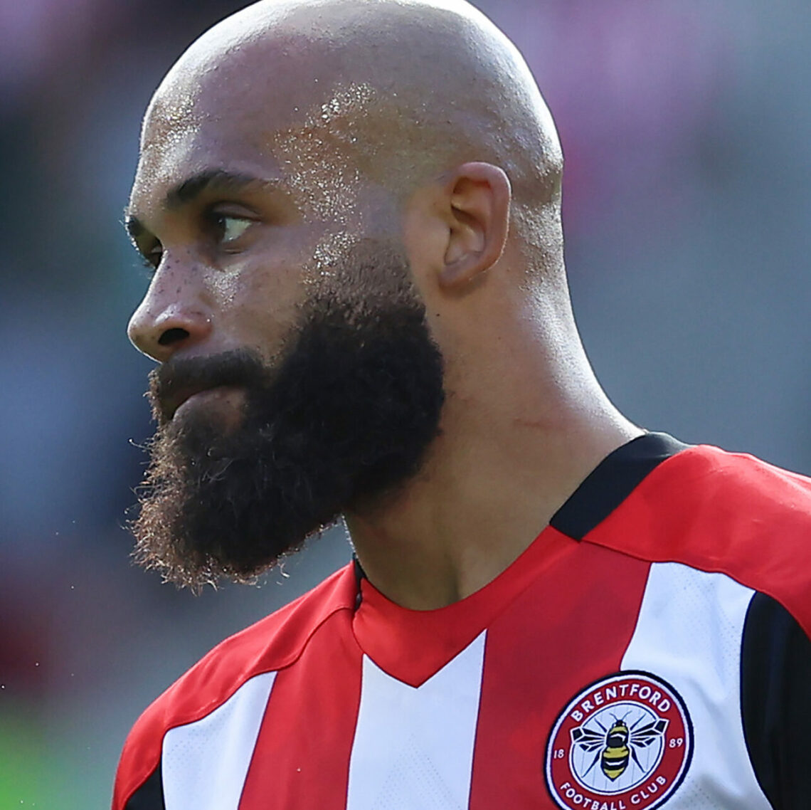 BRENTFORD, ENGLAND - SEPTEMBER 28: Bryan Mbeumo of Brentford during the Premier League match between Brentford FC and West Ham United FC at Brentfo...