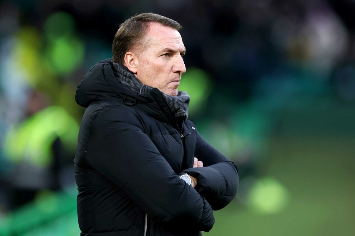 GLASGOW, SCOTLAND - JANUARY 05: Brendan Rodgers, Manager of Celtic, looks on prior to the William Hill Premiership match between Celtic FC and St. ...