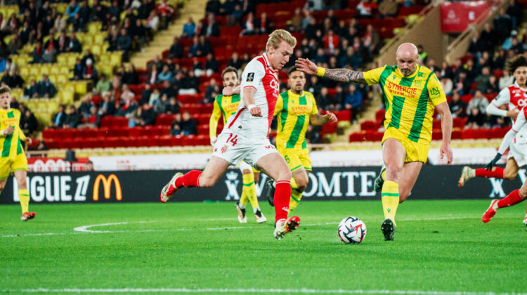 Mika Biereth playing for AS Monaco (Photo via ASMonaco.com)