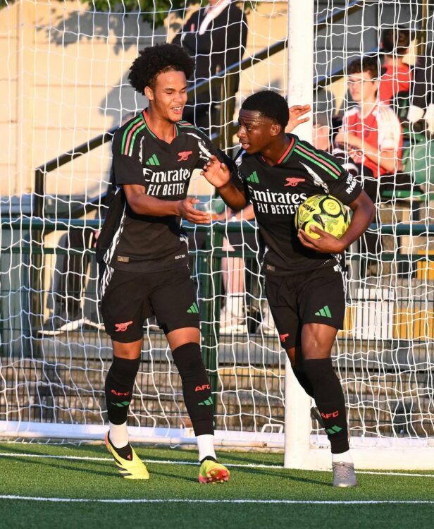 Bless Akolbire with the Arsenal academy (Photo via Akolbire on Instagram)