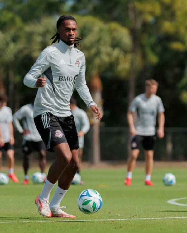 Zane Monlouis in training with Toronto FC (Photo via Monlouis on Instagram)