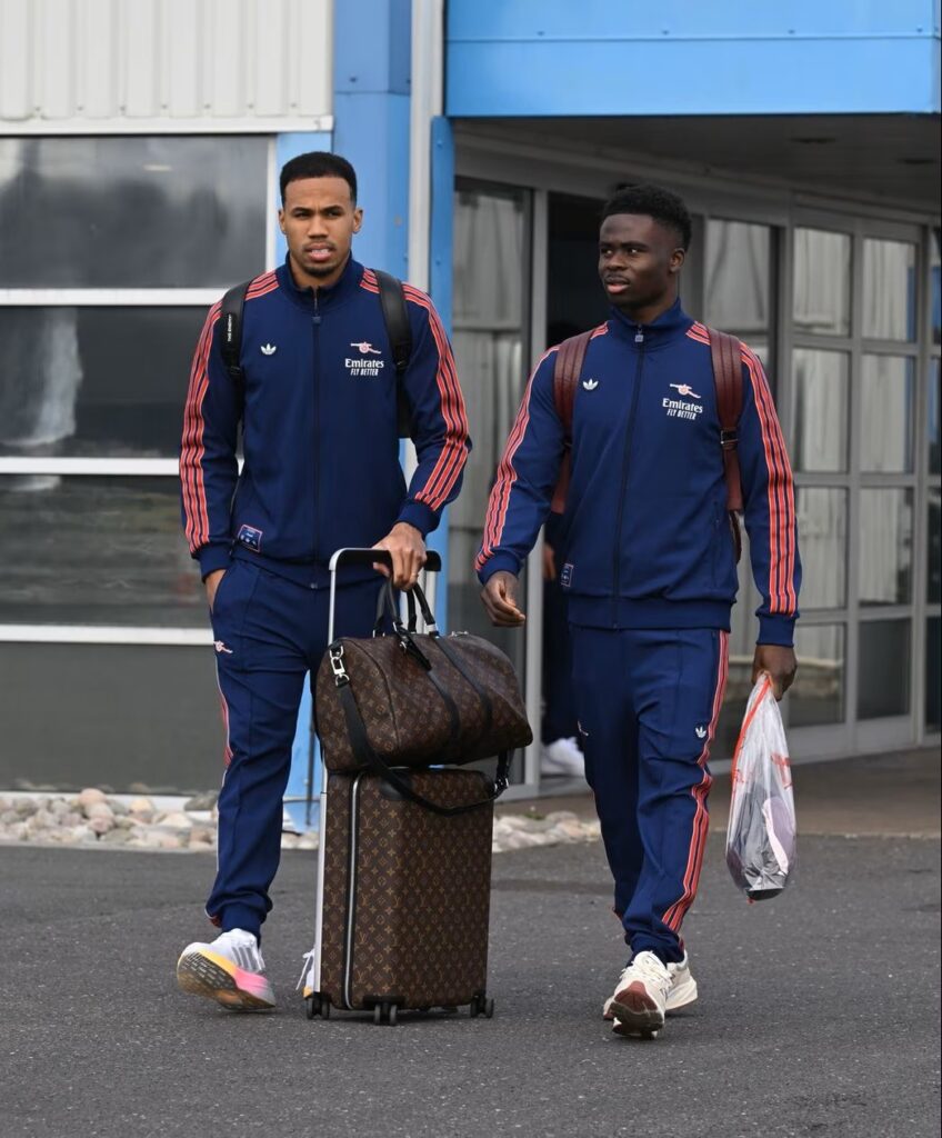 Bukayo Saka injury return timeline as he joins Arsenal Dubai trip 2 Bukayo Saka (R) joins Arsenal's first-team trip to Dubai (Photo via Arsenal.com)