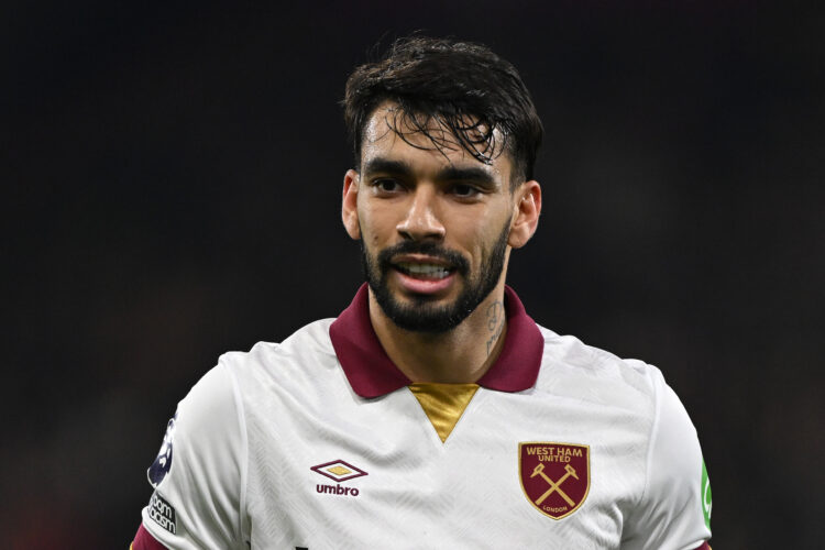 BOURNEMOUTH, ENGLAND - DECEMBER 16: Lucas Paqueta of West Ham United looks on during the Premier League match between AFC Bournemouth and West Ham ...