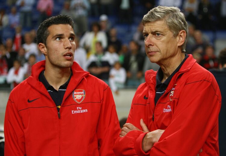 AMSTERDAM, NETHERLANDS: Robin Van Persie and Arsenal manager Arsene Wenger after Arsenal win the Amsterdam Tournament match between Ajax and Inter ...