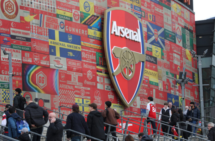 LONDON, ENGLAND - FEBRUARY 22: General view outside the stadium prior to the Premier League match between Arsenal FC and West Ham United FC at Emir...