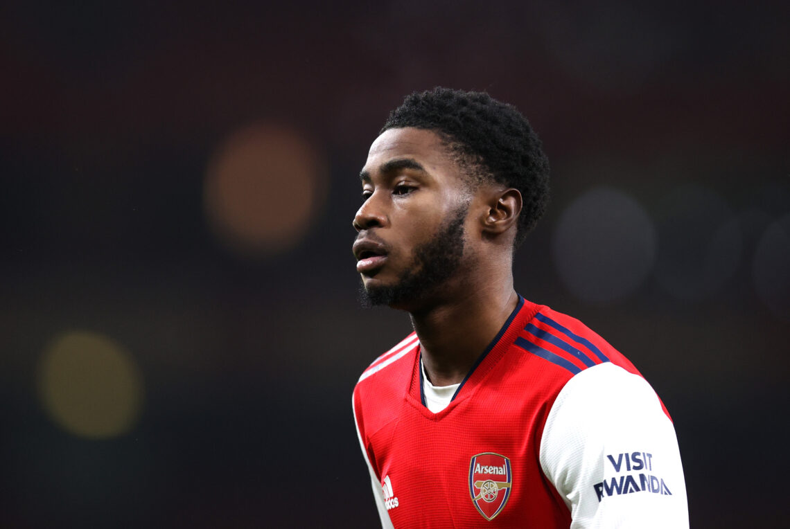 LONDON, ENGLAND - JANUARY 11: Ryan Alebiosu of Arsenal during the Papa John's Trophy match between Arsenal U21 and Chelsea U21 at Emirates Stadium ...