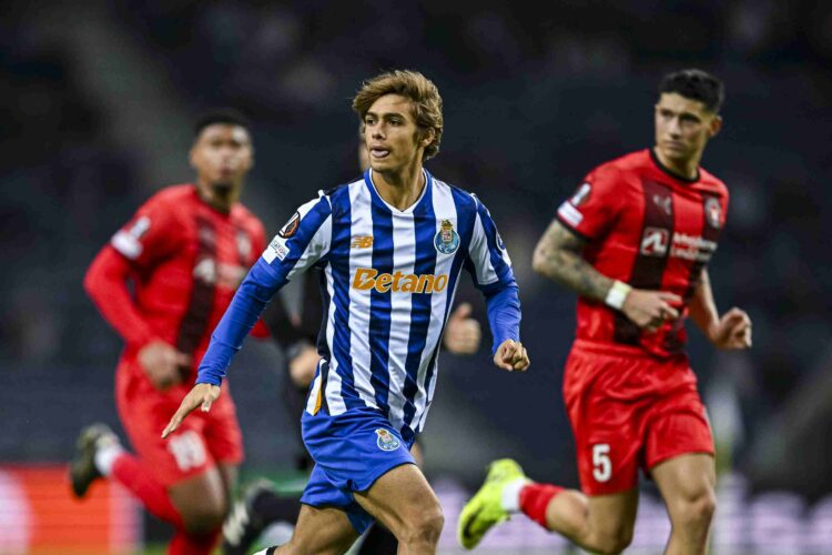 PORTO, PORTUGAL - DECEMBER 12: Rodrigo Mora of FC Porto in action during the UEFA Europa League 2024/25 League Phase MD6 match between FC Porto and...