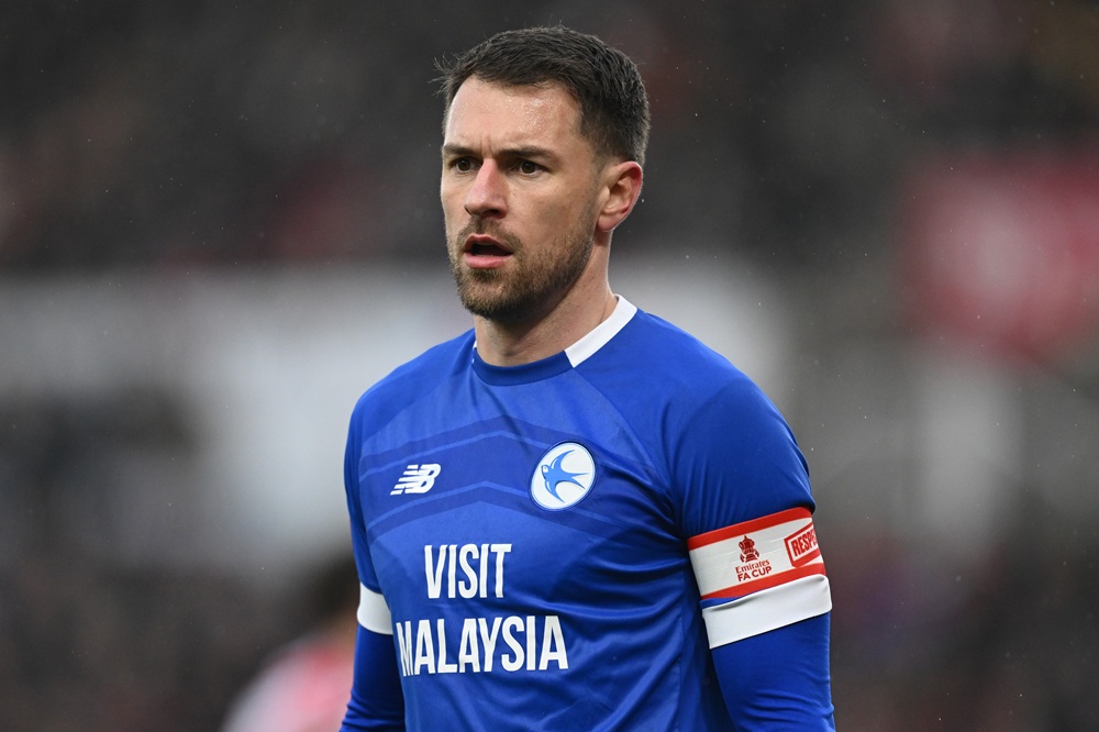 Aaron Ramsey "gutted" after Cardiff City are relegated 4 STOKE ON TRENT, ENGLAND: Aaron Ramsey of Cardiff during the Emirates FA Cup Fourth Round match between Stoke City and Cardiff City at Bet365 Stadium on February 08, 2025. (Photo by Gareth Copley/Getty Images)