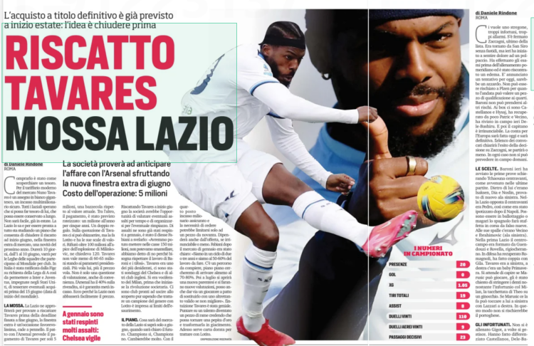 TAVARES MOVE LAZIO REDEMPTION The purchase outright is already expected at the beginning of the summer: the idea is to close before The company wil...