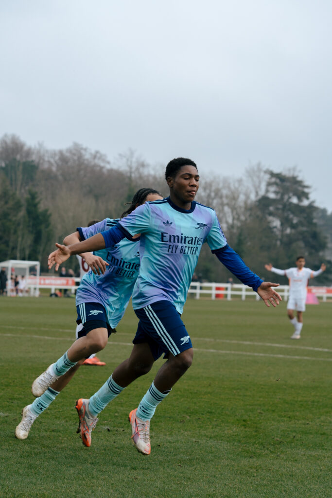 Arsenal's Premier League u15 International Tournament run ends at semi-final stage 2 Arsenal's u15s celebrate a goal at the Premier League u15 International Tournament (Photo via PLYouth on Twitter)