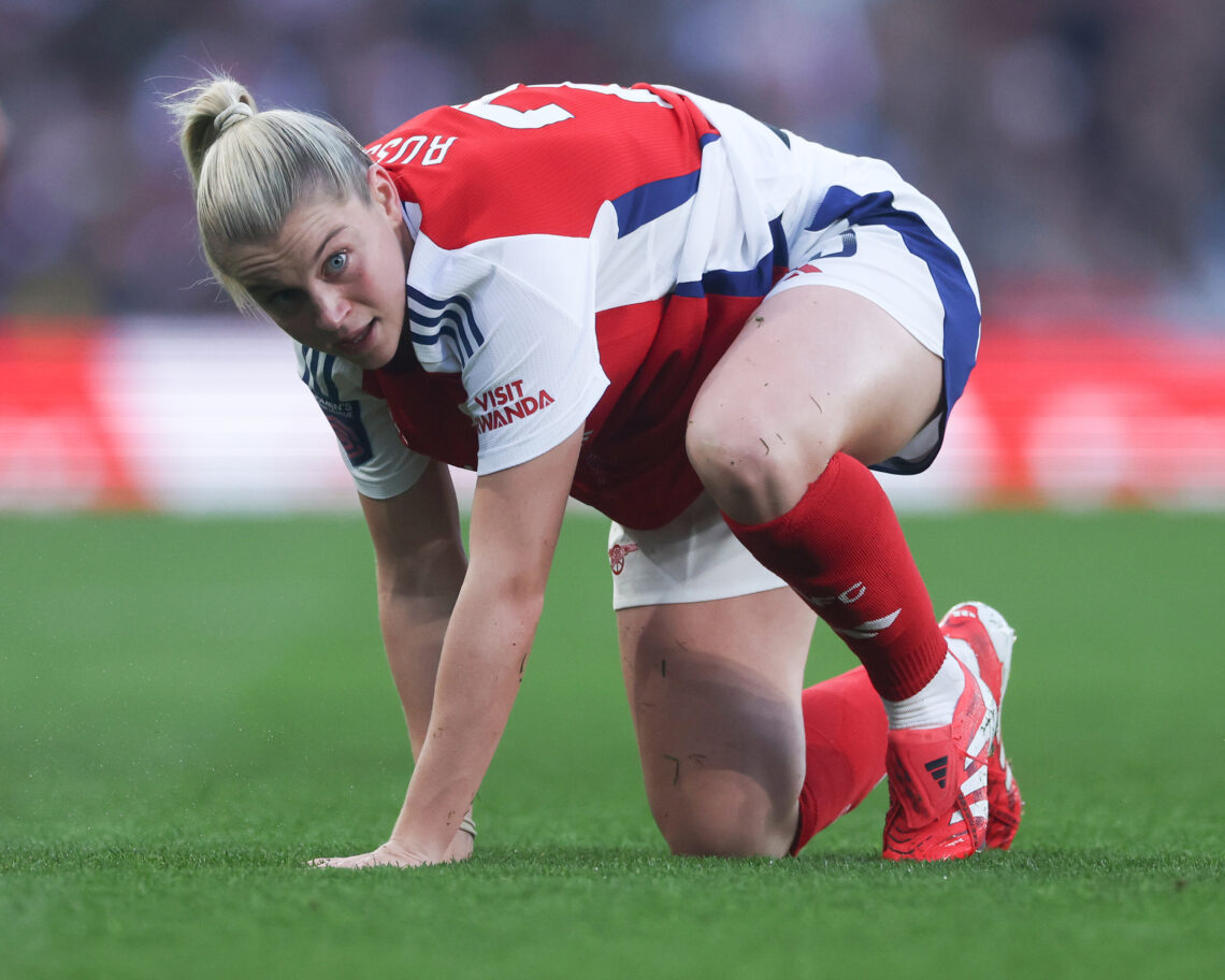 LONDON, ENGLAND - MARCH 22: Alessia Russo of Arsenal Football Club at Emirates Stadium on March 22, 2025 in London, England. (Photo by Richard Pelh...