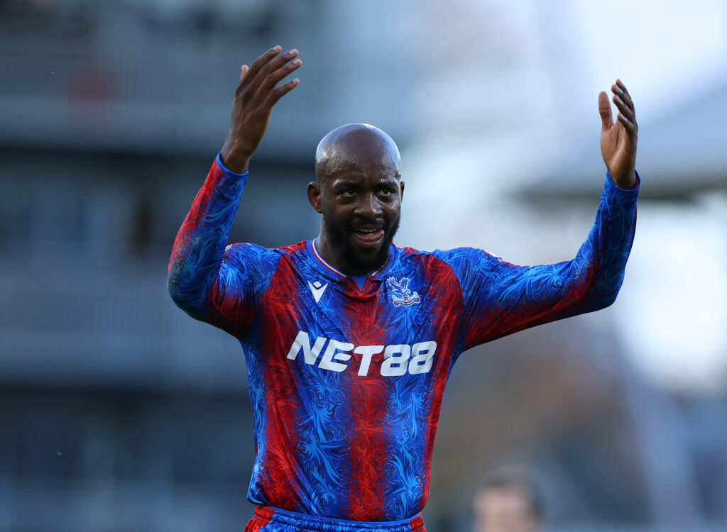 LONDON, ENGLAND - FEBRUARY 22: Jean-Philippe Mateta of Crystal Palace reacts after the Premier League match between Fulham FC and Crystal Palace FC at Craven Cottage on February 22, 2025 in London, England. (Photo by Molly Darlington/Getty Images)