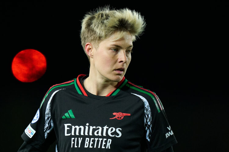 MADRID, SPAIN - MARCH 18: Lina Hurtig of Arsenal looks on during the UEFA Women's Champions League Quarter Finals First Leg match between Real Madr...